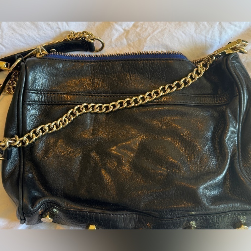 Rebecca Minkoff MAB Mini Mac Clutch Crossbody Black Leather Turn Lock Bag - Picture 6 of 7